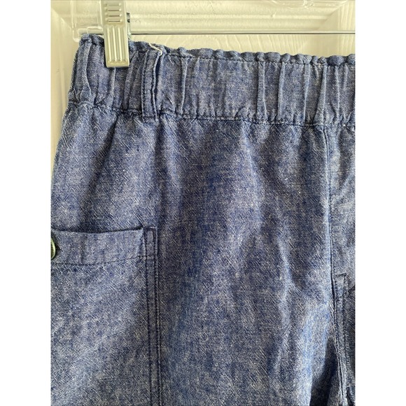 Hei Hei Womens Anthropologie XS Blue Chambray Shorts Linen Blend - Picture 3 of 6